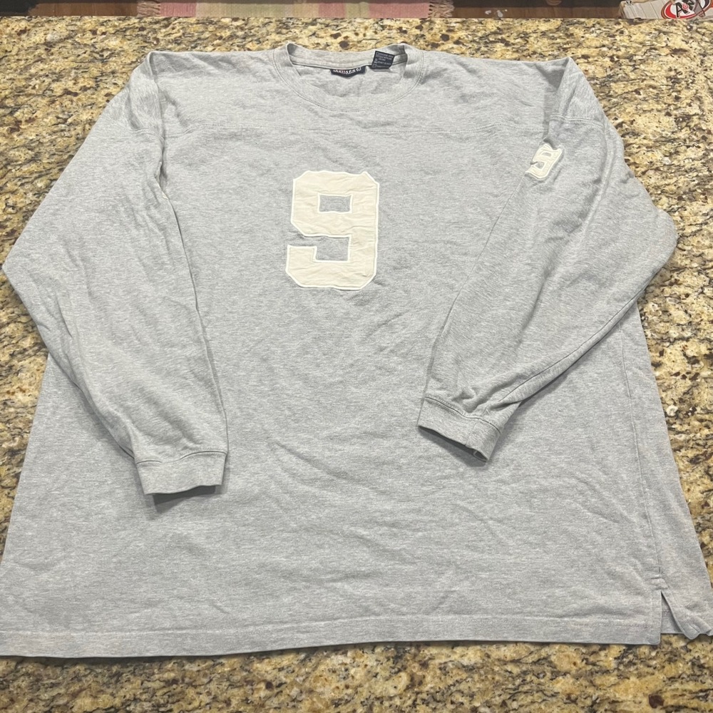 Harbor Bay Sport Mens 3X Big Gray Long Sleeve Jersey T-Shirt Number 9 Applique